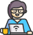 Man with laptop icon