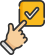 Finger pointing check icon